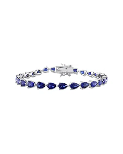 Rina Limor Silver 13.50 Ct. Tw. Lab-grown Sapphire Bracelet In Blue