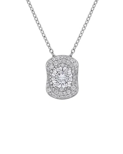 Rina Limor Silver 1.36 Ct. Tw. Created White Moissanite Halo Necklace