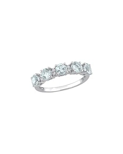Rina Limor Silver 1.37 Ct. Tw. Aquamarine Half-eternity Ring