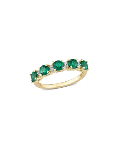 Rina Limor Silver 1.42 Ct. Tw. Gemstone Half-eternity Ring In Green