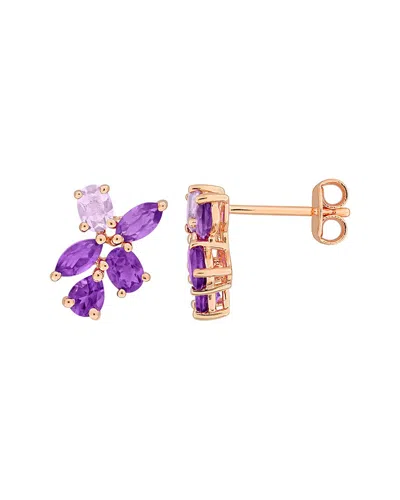 Rina Limor Silver 1.44 Ct. Tw. Amethyst Stud Earrings In Purple