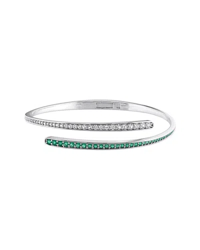 Rina Limor Silver 1.44 Ct. Tw. Lab-grown Created Emerald, Created White Sapphire, Created White Sapp In Multi