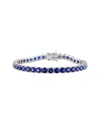 Rina Limor Silver 14.50 Ct. Tw. Lab-grown Blue Sapphire Bracelet