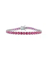 Rina Limor Silver 14.50 Ct. Tw. Lab-grown Ruby Bracelet