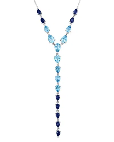 Rina Limor Silver 14.53 Ct. Tw. Sky London Topaz & Swiss Blue Topaz Necklace