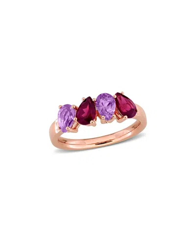 RINA LIMOR RINA LIMOR SILVER 1.46 CT. TW. AMETHYST & RHODOLITE RING