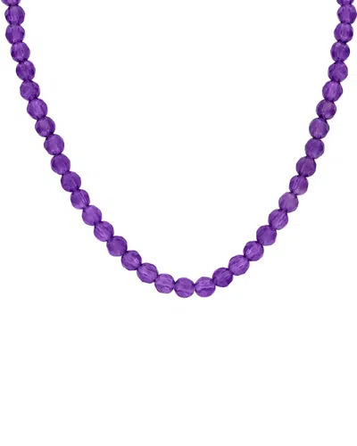 Rina Limor Silver 14.95 Ct. Tw. Amethyst Bead Necklace In Purple