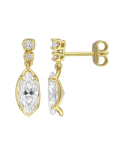 Rina Limor Silver 1.59 Ct. Tw. Created White Moissanite Dangle Earrings In Gold