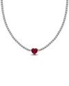 Rina Limor Silver 15.91 Ct. Tw. Lab-grown Ruby & Sapphire Necklace