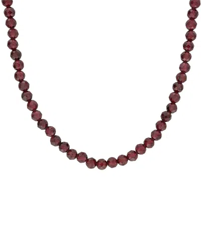 Rina Limor Silver 15.94 Ct. Tw. Garnet Bead Necklace In Brown