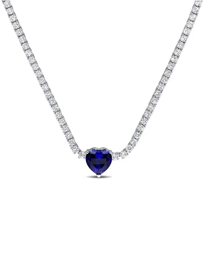 Rina Limor Silver 16.00 Ct. Tw. Lab-grown Sapphire Necklace
