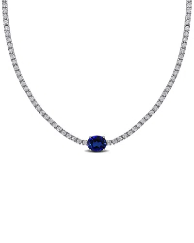 Rina Limor Silver 16.01 Ct. Tw. Lab-grown Sapphire Necklace