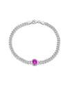 Rina Limor Silver 1.61 Ct. Tw. Created Pink Sapphire Bracelet In Metallic