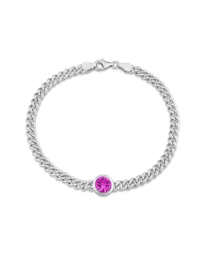 RINA LIMOR RINA LIMOR SILVER 1.61 CT. TW. CREATED PINK SAPPHIRE BRACELET