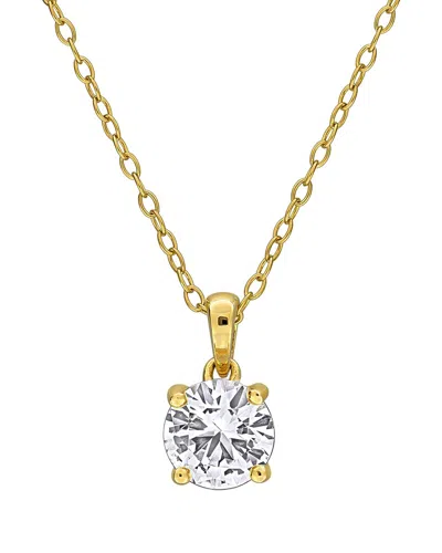 Rina Limor Silver 1.61 Ct. Tw. Lab-grown Created White Sapphire Pendant In Metallic