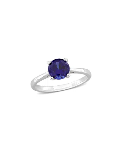 Rina Limor Silver 1.61 Ct. Tw. Lab-grown Sapphire Solitaire Ring In Blue