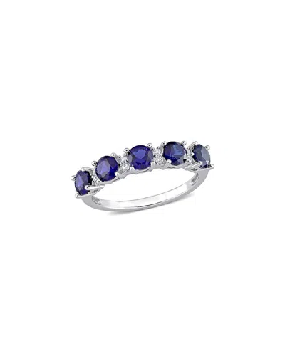 Rina Limor Silver 1.62 Ct. Tw. Gemstone Half-eternity Ring In Metallic