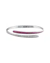 Rina Limor Silver 1.63 Ct. Tw. Lab-grown Created Ruby #7, Created White Sapphire Wrap Bangle Bracele In Multi