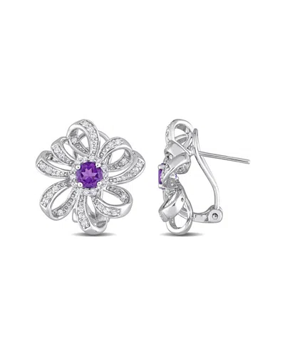 Rina Limor Silver 1.64 Ct. Tw. Gemstone Floral Earrings