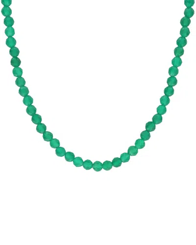 Rina Limor Silver 16.43 Ct. Tw. Green Onyx Bead Necklace