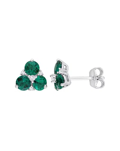 Rina Limor Silver 1.66 Ct. Tw. Lab-grown Created Emerald In Green