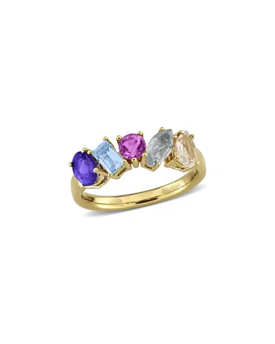 Rina Limor Silver 1.80 Ct. Tw. Green Quartz & Morganite & Tanzanite & Sky Blue  Topaz & Amethyst Rin