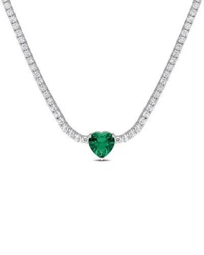 Rina Limor Silver 18.00 Ct. Tw. Lab-grown Cz Sapphire Necklace