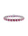 Rina Limor Silver 18.00 Ct. Tw. Lab-grown Ruby Bracelet