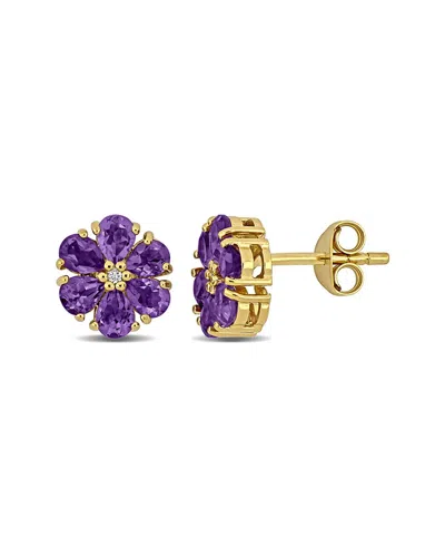Rina Limor Silver 1.83 Ct. Tw. Amethyst & Topaz Earrings