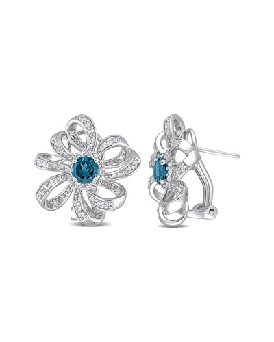 Rina Limor Silver 1.88 Ct. Tw. Gemstone Flower Earrings