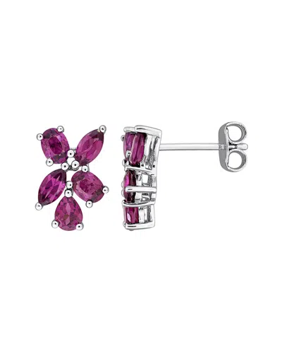 Rina Limor Silver 1.88 Ct. Tw. Rhodolite Stud Earrings In Metallic