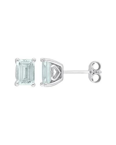 Rina Limor Silver 1.90 Ct. Tw. Aquamarine Studs