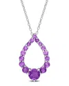 Rina Limor Silver 1.91 Ct. Tw. Gemstone Pendant Necklace