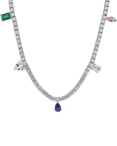 Rina Limor Silver 19.53 Ct. Tw. Lab-grown Gemstone Necklace In Metallic
