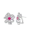 Rina Limor Silver 1.96 Ct. Tw. Gemstone Flower Earrings