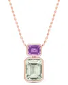 Rina Limor Silver 20.13 Ct. Tw. Green Quartz Octagon Pendant