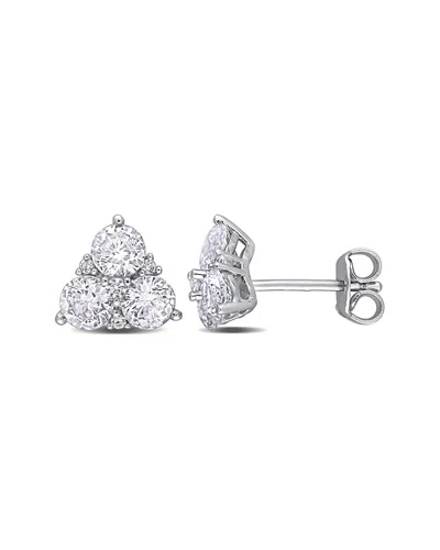 Rina Limor Silver 2.02 Ct. Tw. Lab-grown Sapphire Earrings In White