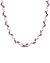 Rina Limor Silver 20.39 Ct. Tw. Lab-grown Sapphire Necklace