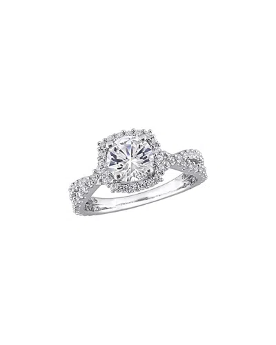 Rina Limor Silver 2.14 Ct. Tw. Lab-grown Created White Sapphire Halo Ring