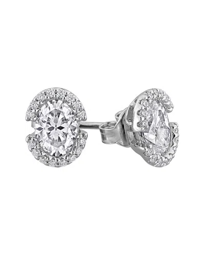 Rina Limor Silver 2.16 Ct. Tw. Created White Moissanite Stud Earrings In Metallic