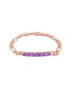Rina Limor Silver 2.25 Ct. Tw. Amethyst Birthstone Link Bracelet