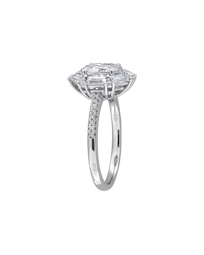 Rina Limor Silver 2.28 Ct. Tw. Created White Moissanite Multi-shaped Ring In Metallic
