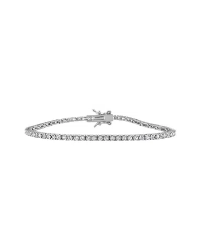 Rina Limor Silver 2.31 Ct. Tw. Lab-grown White Sapphire Tennis Bracelet