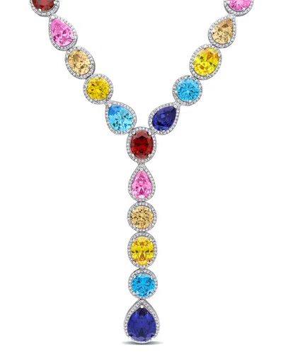 Rina Limor Silver 239.82 Ct. Tw. Cubic Zirconia Necklace In Multi