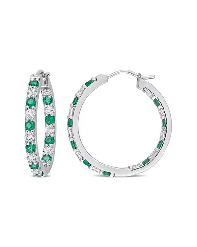 Rina Limor Silver 2.40 Ct. Tw. Gemstone Clip-on Earrings In Green