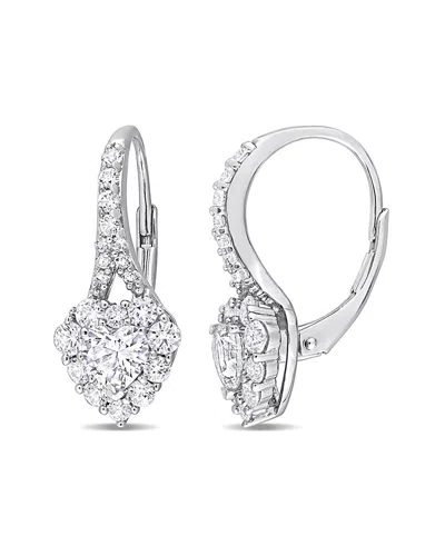 Rina Limor Silver 2.42 Ct. Tw. Sapphire Halo Heart Earrings