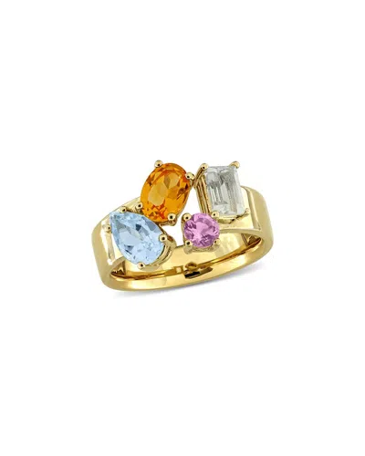 Rina Limor Silver 2.55 Ct. Tw. Topaz & Madeira Citrine & Green Quartz &  Amethyst Ring In Multi