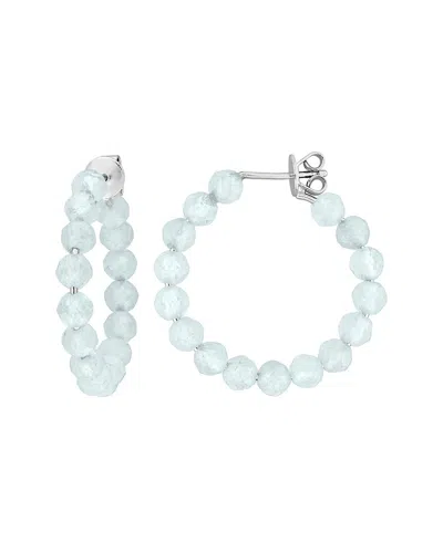 Rina Limor Silver 2.57 Ct. Tw. Aquamarine Hoop Earrings In Blue