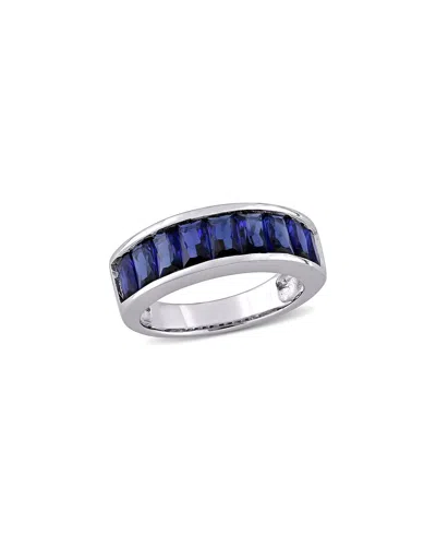 Rina Limor Silver 2.70 Ct. Tw. Lab-grown Sapphire Semi-eternity Ring In Blue