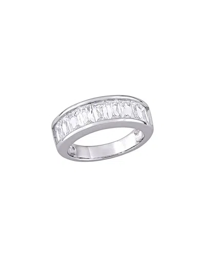 Rina Limor Silver 2.70 Ct. Tw. Lab-grown Created White Sapphire Semi-eternity Anniversary Ring In Metallic
